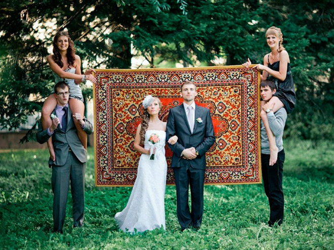 Typical Russian wedding picture.