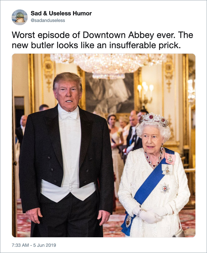 Twitter jokes about Trump visiting the UK.