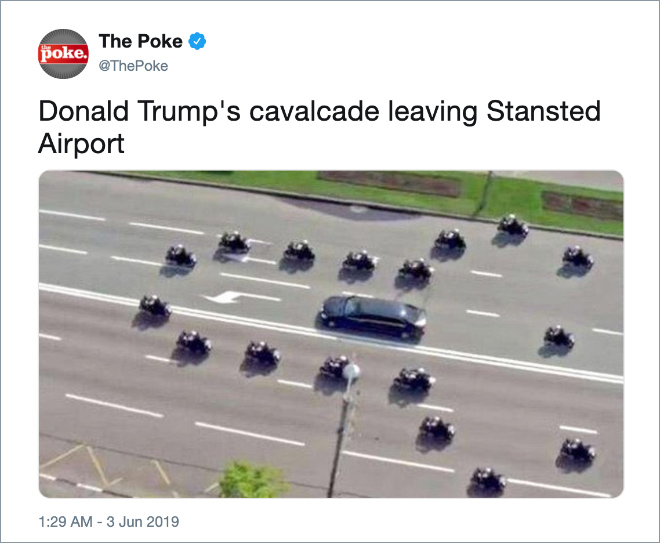 Twitter jokes about Trump visiting the UK.