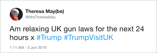 Twitter jokes about Trump visiting the UK.