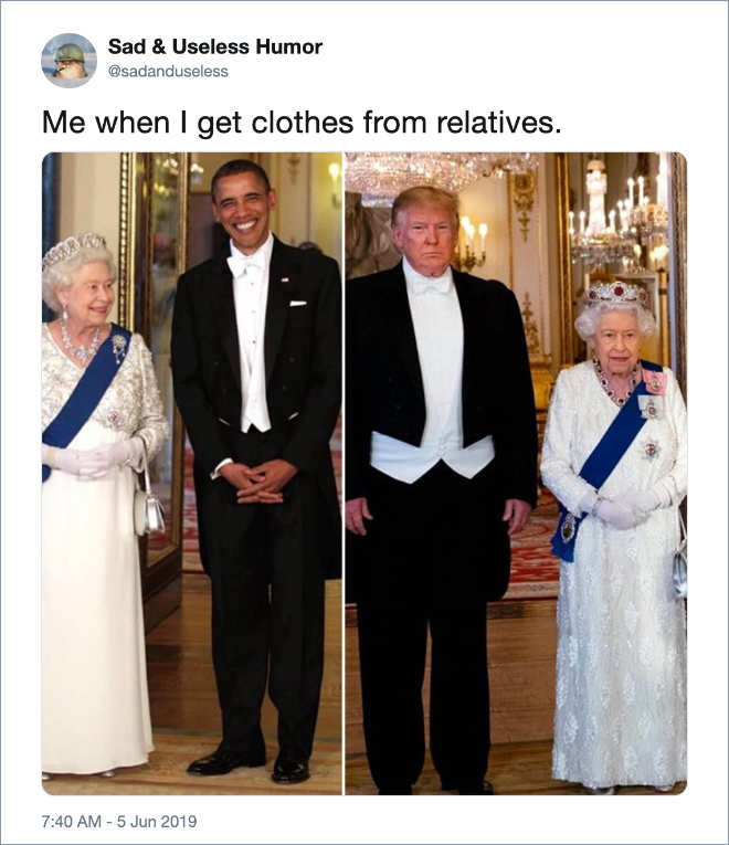 Twitter jokes about Trump visiting the UK.