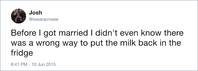 Funny tweet about marriage.