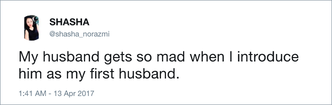 Funny tweet about marriage.