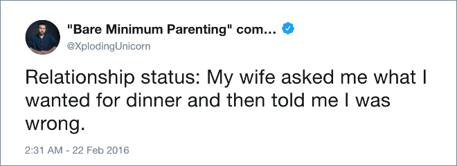 Funny tweet about marriage.