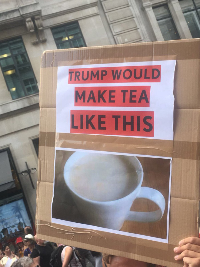Hilarious anti-Trump sign.