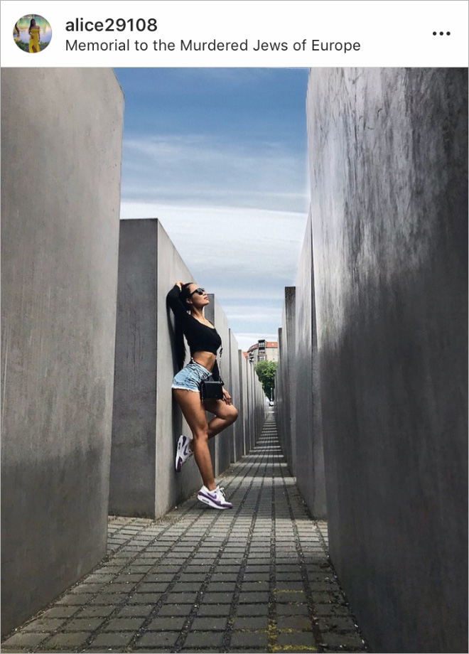 When selfie generation visits Holocaust Memorial in Berlin...