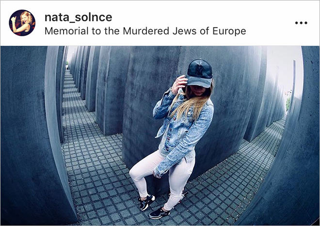 When selfie generation visits Holocaust Memorial in Berlin...