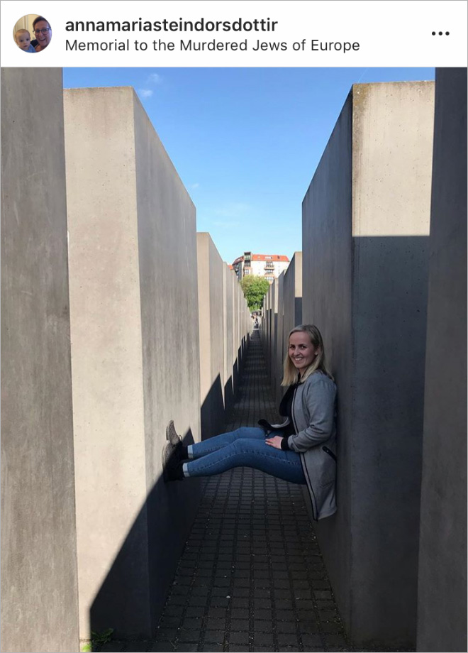 When selfie generation visits Holocaust Memorial in Berlin...