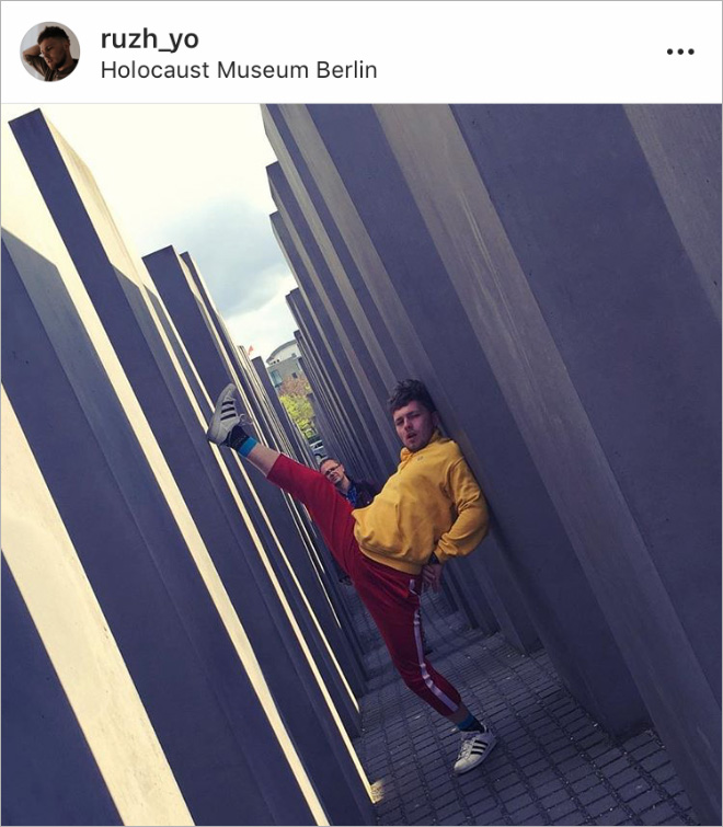 When selfie generation visits Holocaust Memorial in Berlin...