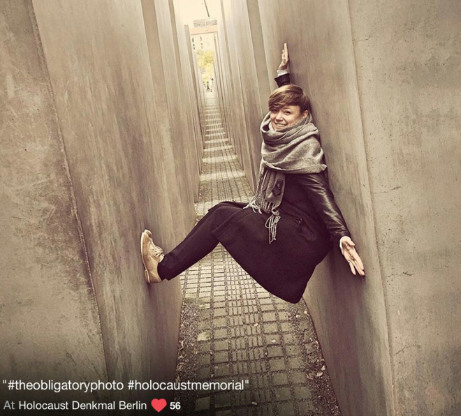 When selfie generation visits Holocaust Memorial in Berlin...