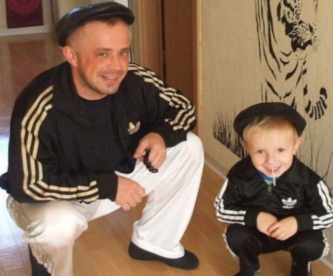 Russians love squatting while wearing tracksuits.