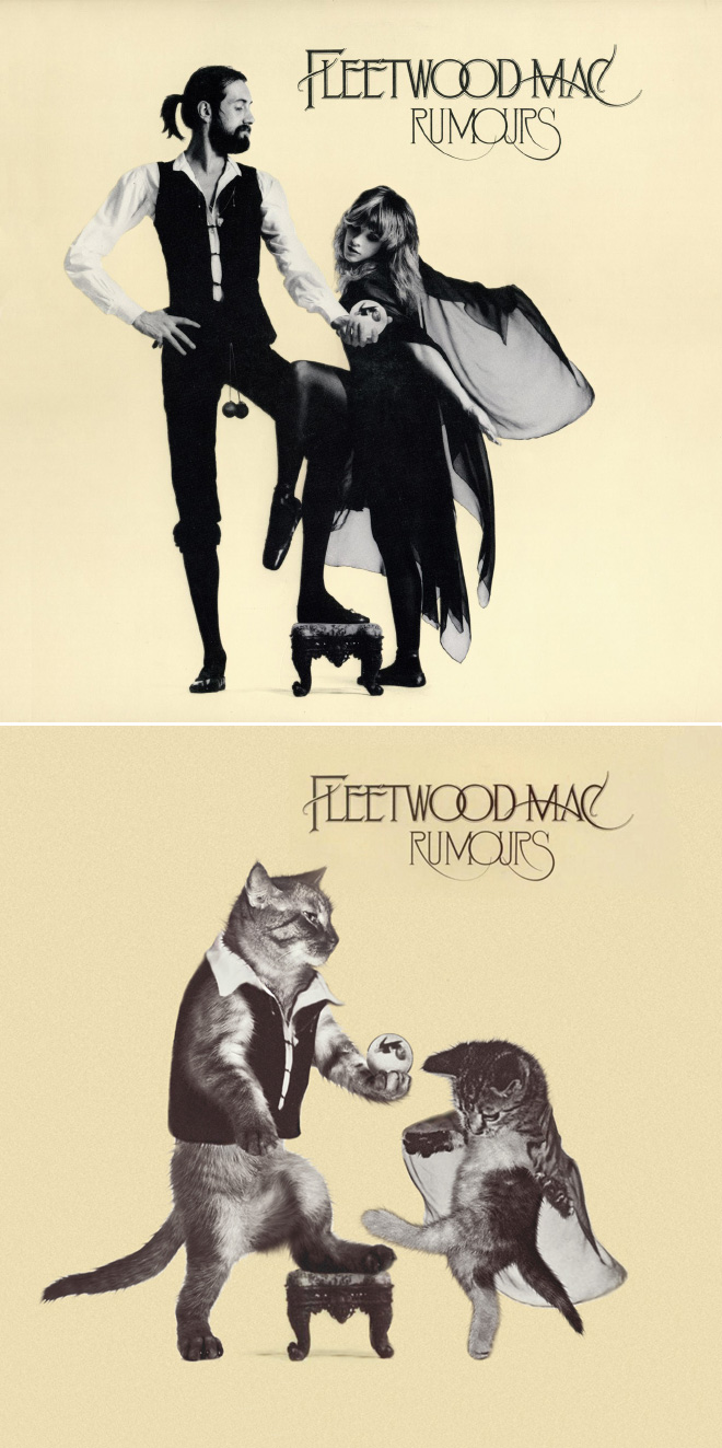 Iconic album cover improved with kittens.