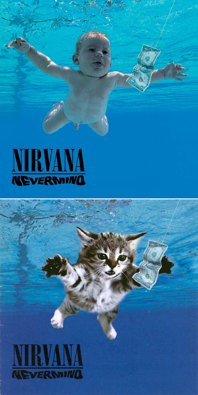 Iconic album cover improved with kittens.