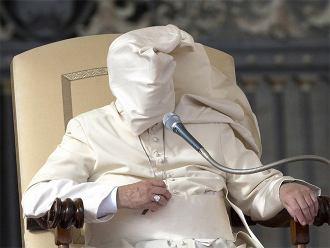 Pope vs. wind.