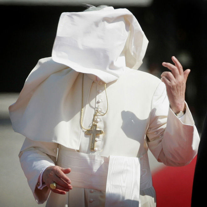 Pope vs. wind.