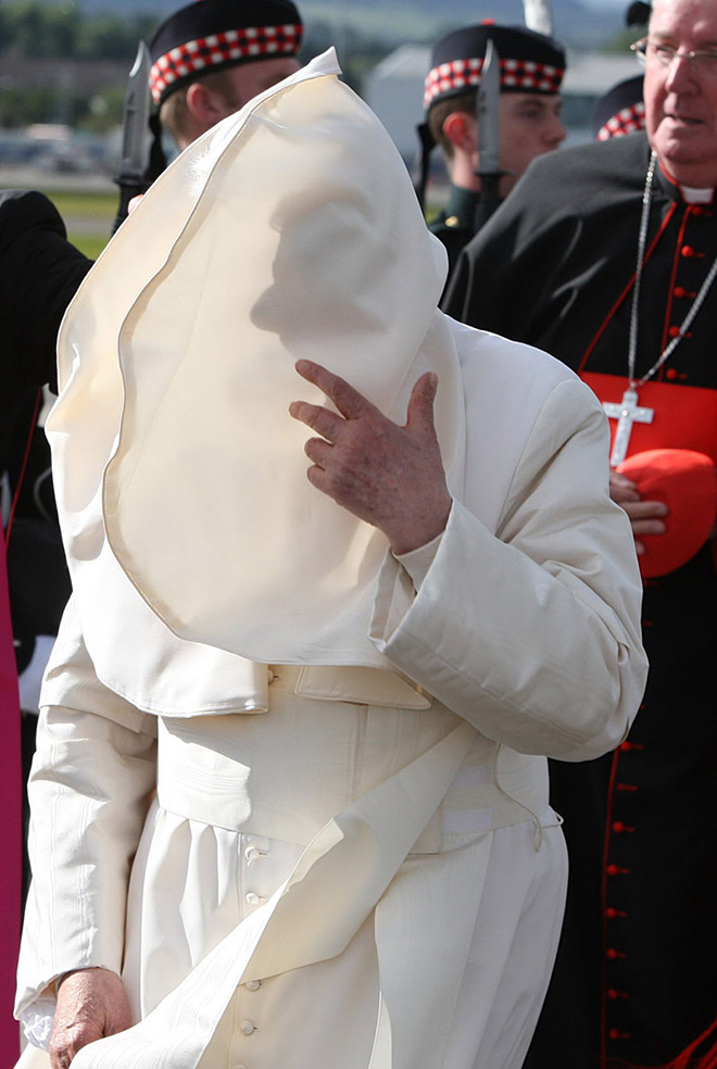 Pope vs. wind.