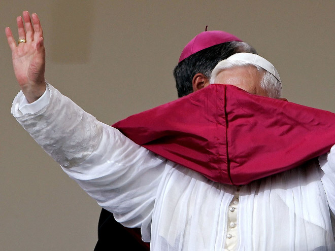 Pope vs. wind.