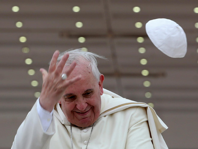 Pope vs. wind.