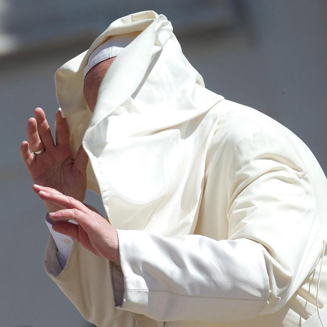 Pope vs. wind.