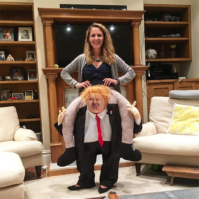 Hilarious Trump ride-on costume.