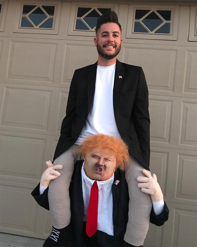 Hilarious Trump ride-on costume.
