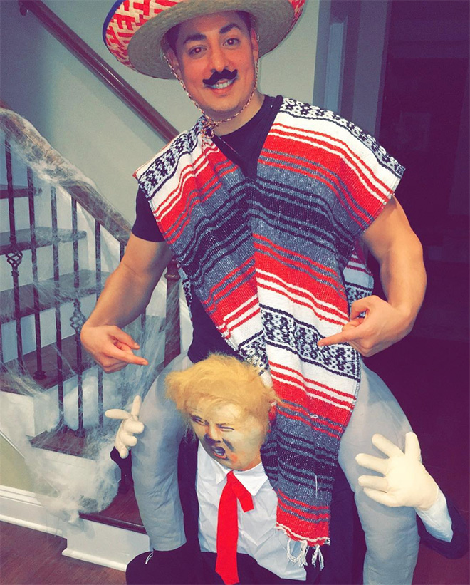 Hilarious Trump ride-on costume.