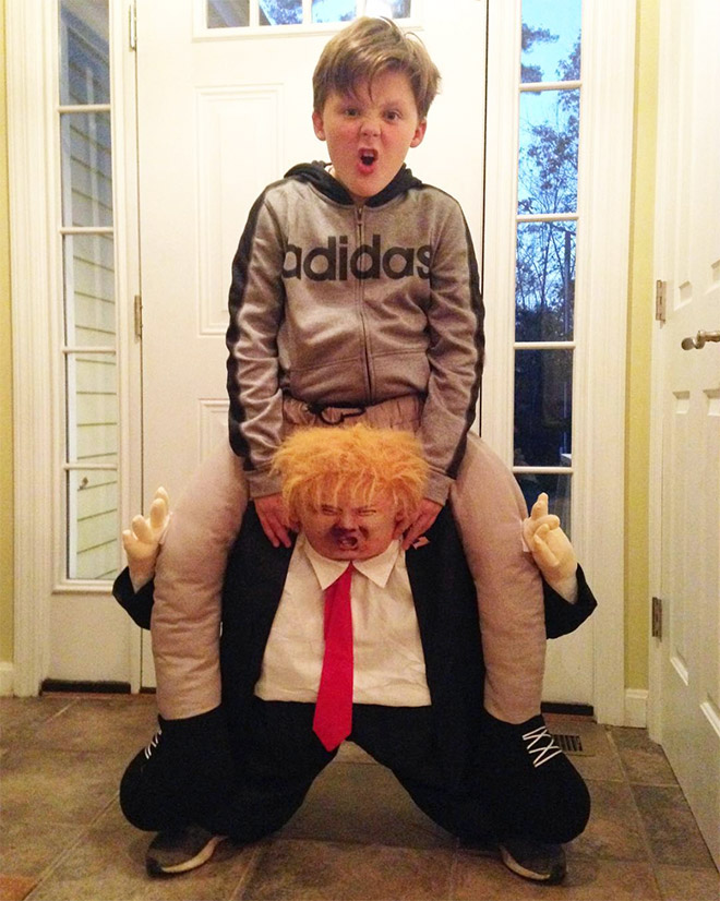 Hilarious Trump ride-on costume.