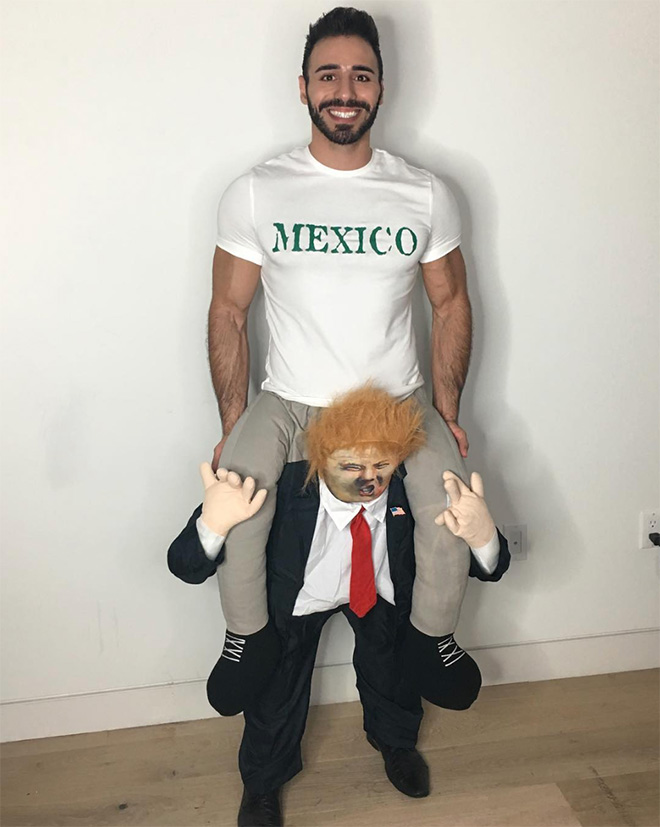 Hilarious Trump ride-on costume.