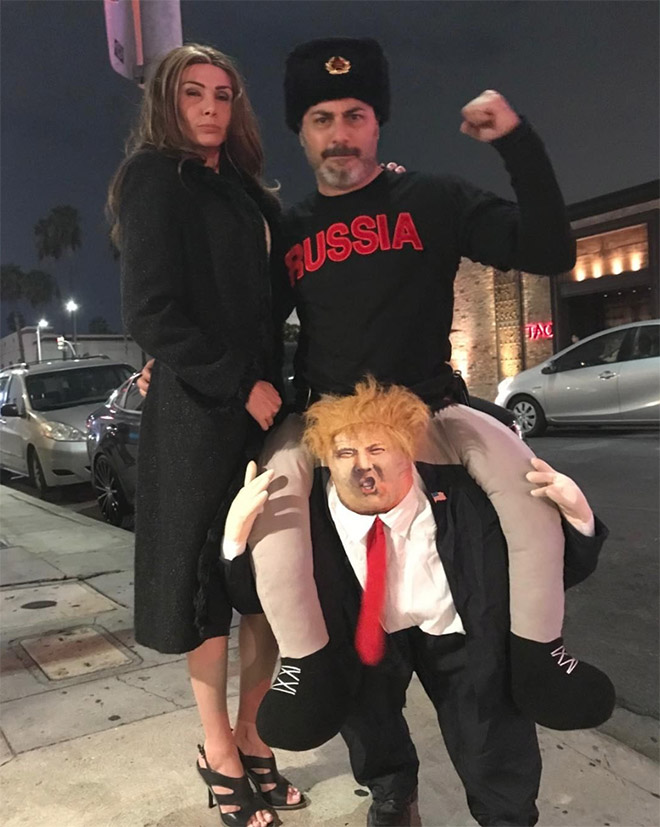 Hilarious Trump ride-on costume.