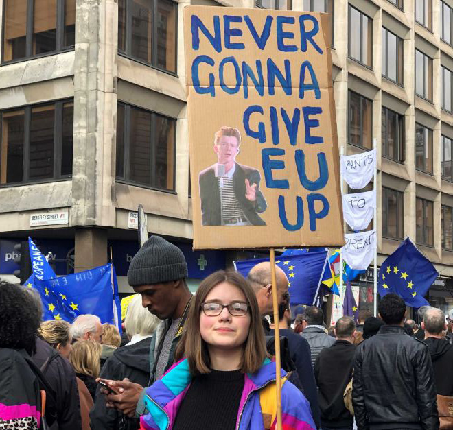 Funny EU supporter sign.