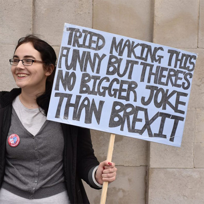 Funny EU supporter sign.