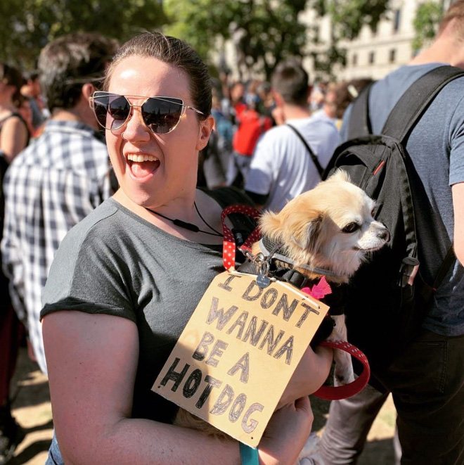 Funny climate change protest sign.