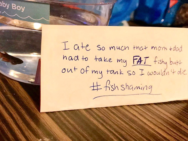 Fish shaming.