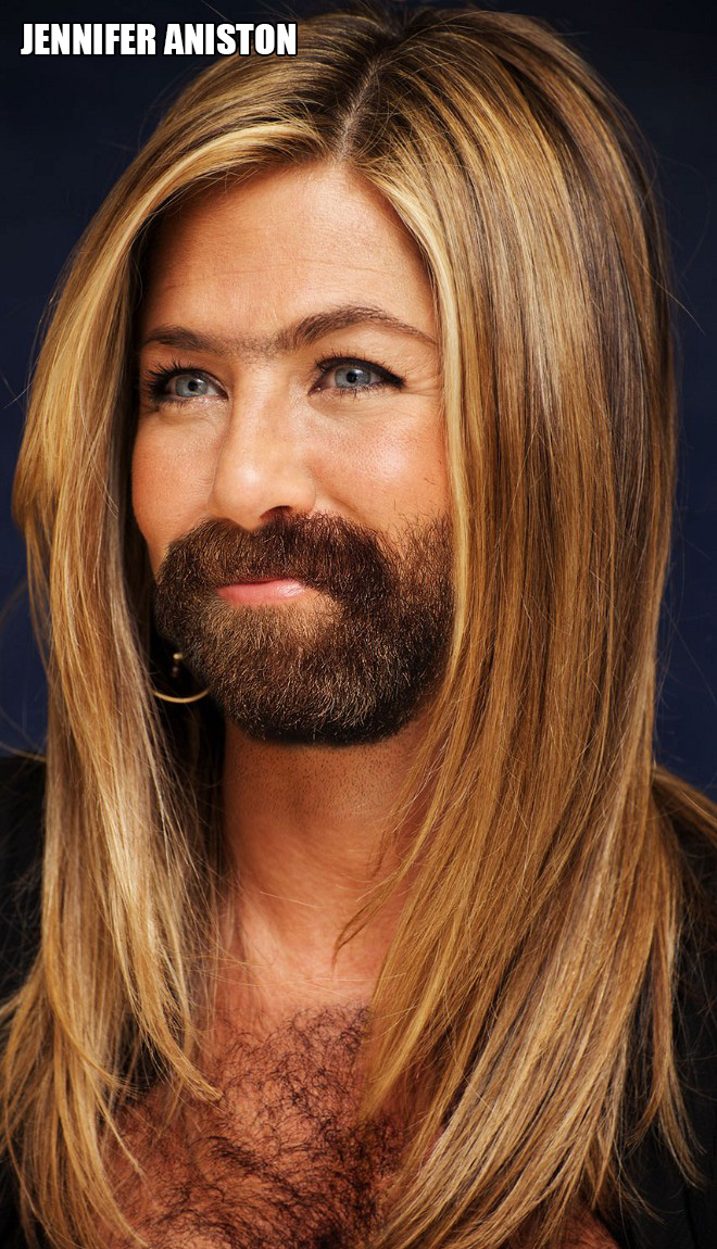 She looks so great with a beard, right?