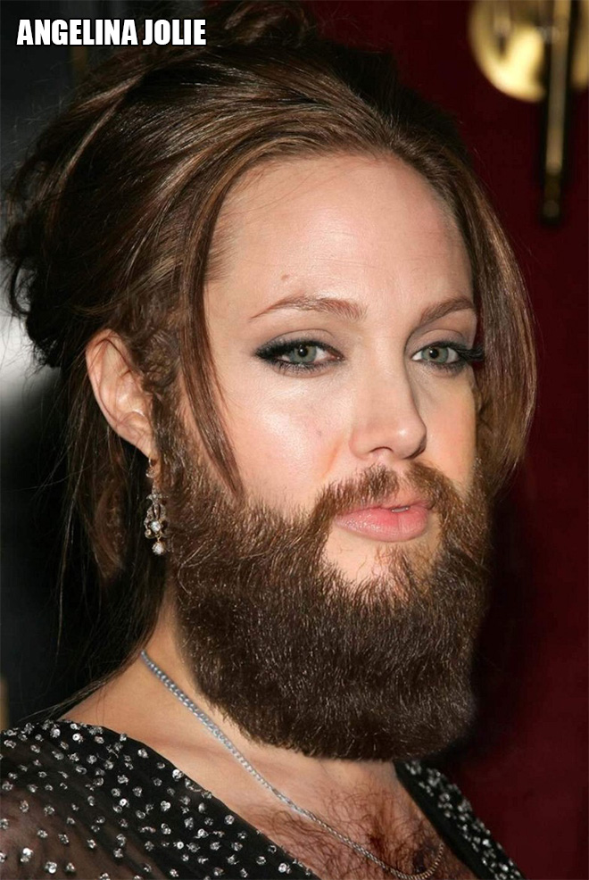 She looks so great with a beard, right?