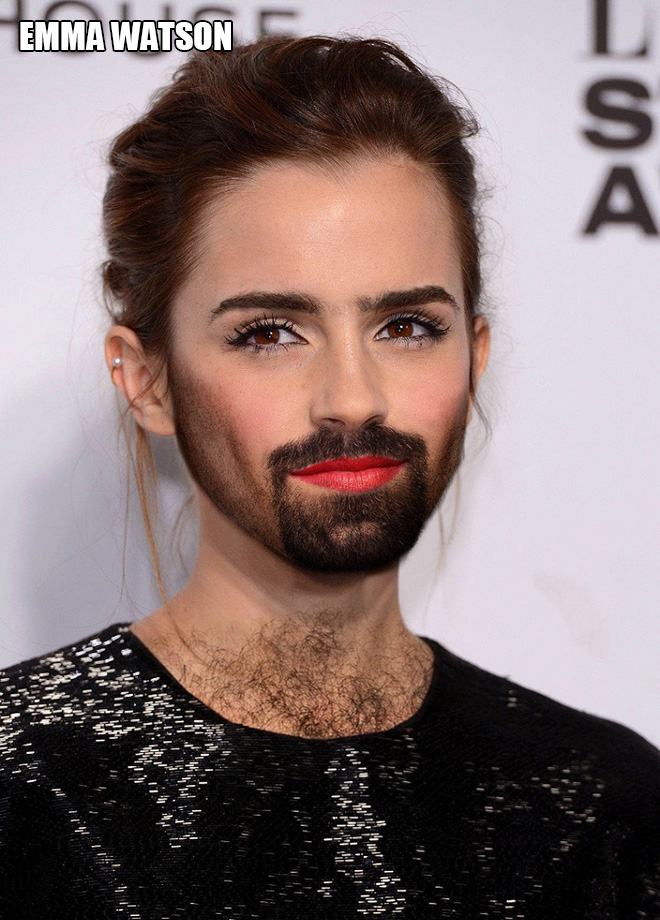 She looks so great with a beard, right?