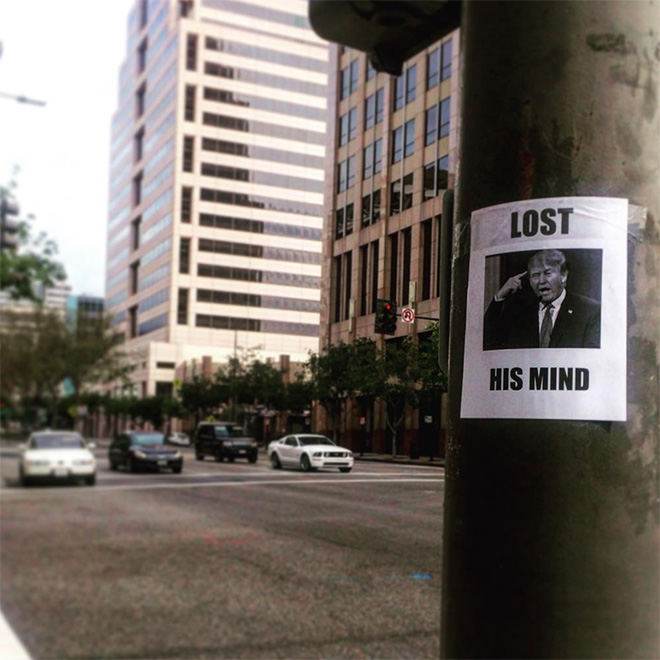 Clever fake poster by comedian Jason C. Saenz in California.