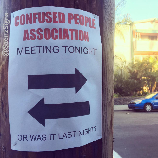 Clever fake poster by comedian Jason C. Saenz in California.