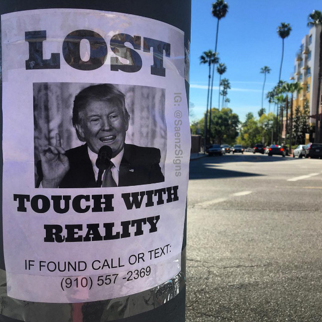 Clever fake poster by comedian Jason C. Saenz in California.