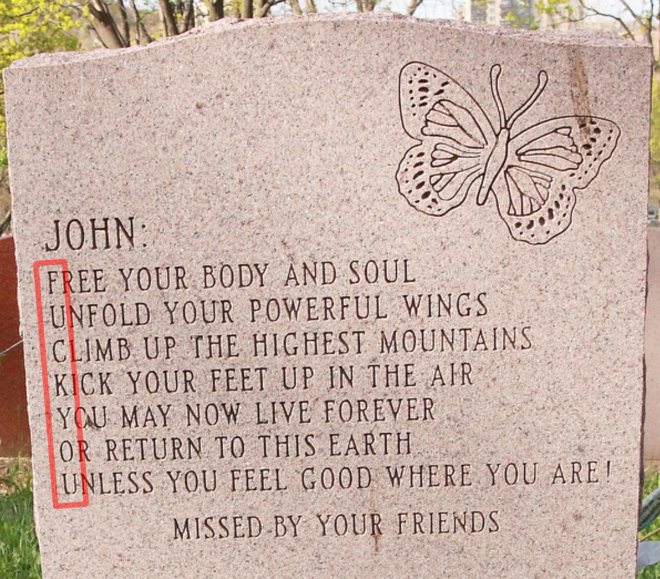 Clever gravestone.