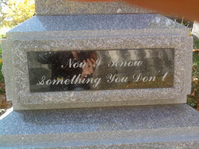 Clever gravestone.