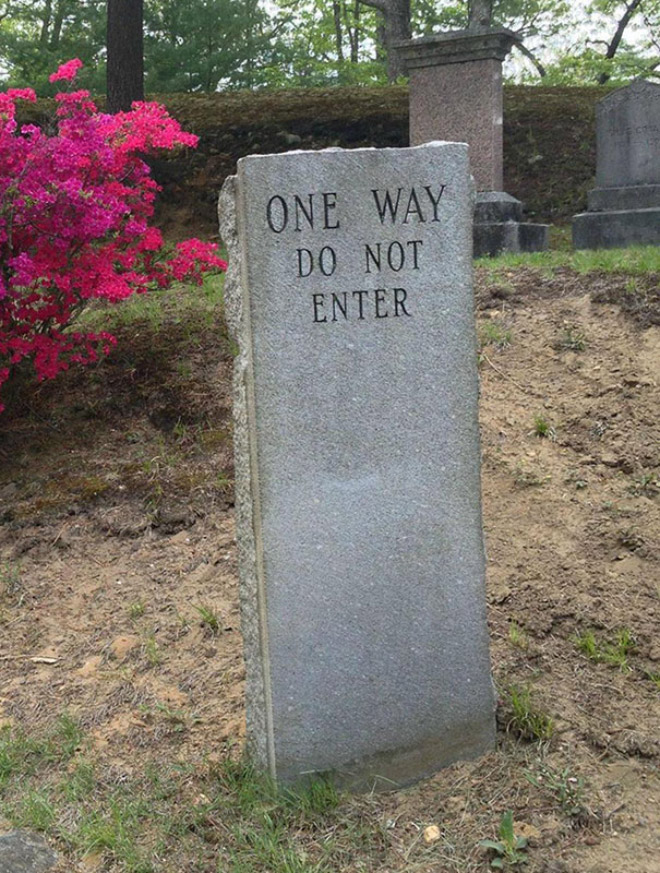 Clever gravestone.