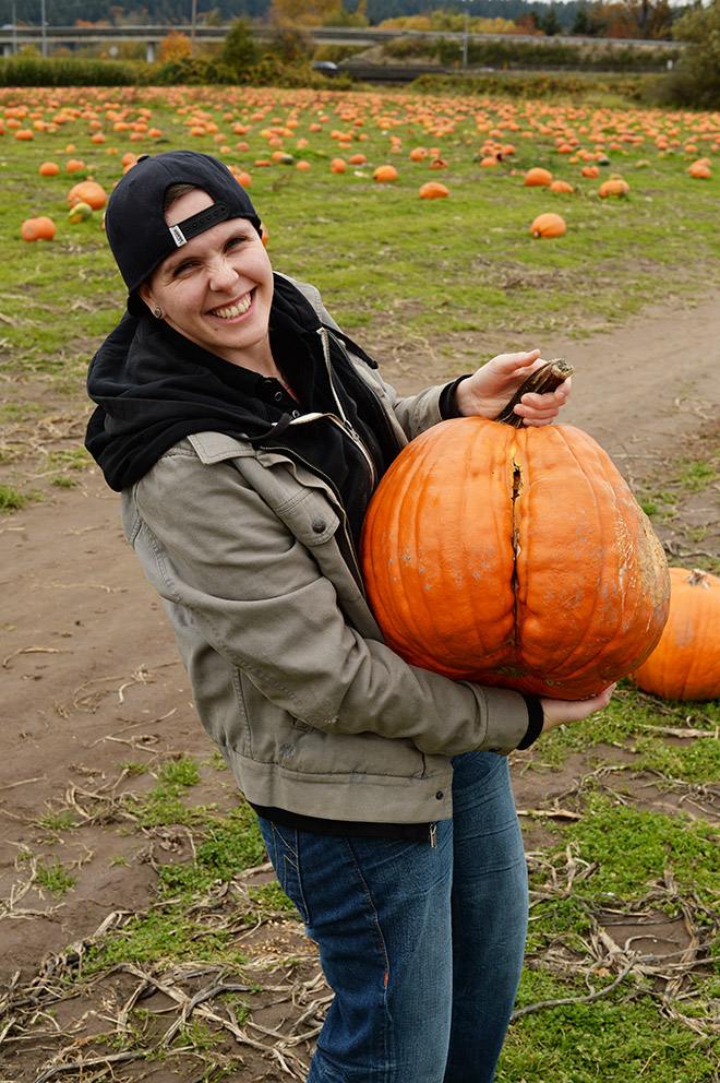 Hilarious butt-shaped Halloween pumpkin.