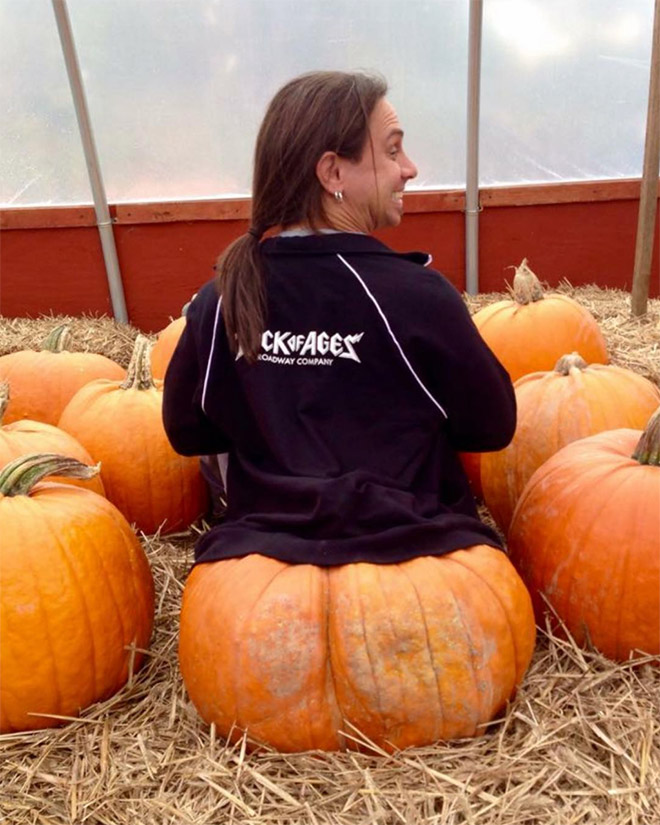 Hilarious butt-shaped Halloween pumpkin.