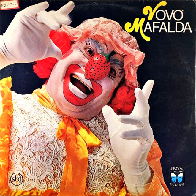 Creepy vintage clown album cover.