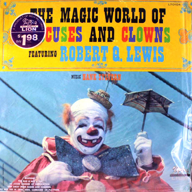 Creepy vintage clown album cover.