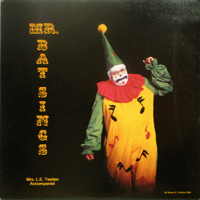 Creepy vintage clown album cover.