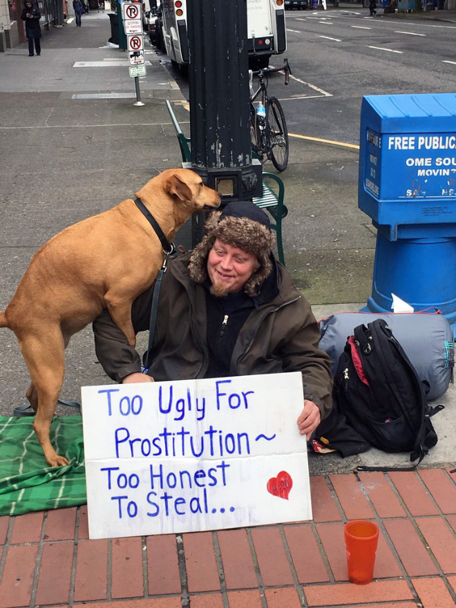 Hilarious homeless sign.