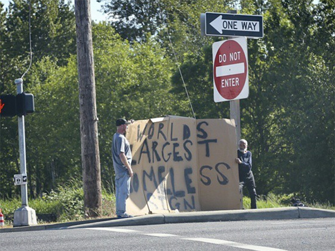 Hilarious homeless sign.