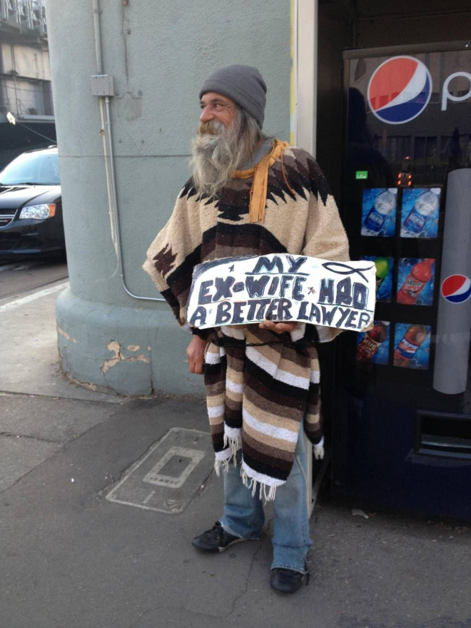 Hilarious homeless sign.